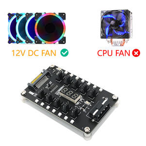 Dc 12V <span class=keywords><strong>3</strong></span>/4Pin Fan Pwm Fan Hub Controller Met 3528 Kleurrijke Flash Led En Temperatuur Sensor Display - Product Image 5