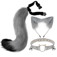 Ensemble oreilles et queue d'animaux Anime réalistes faits à la main bandeau d'oreille de chat et collier de queue de renard pince à cheveux accessoires de déguisement en gros