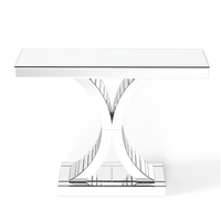 Table console en verre miroir de 43.3 ''Table de canapé d'entrée
