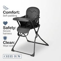 Chaise haute bébé pliable et réglable à un bouton, avec logo personnalisé, service OEM/ODM, prix d'usine, vente en gros, pour repas de nourrissons