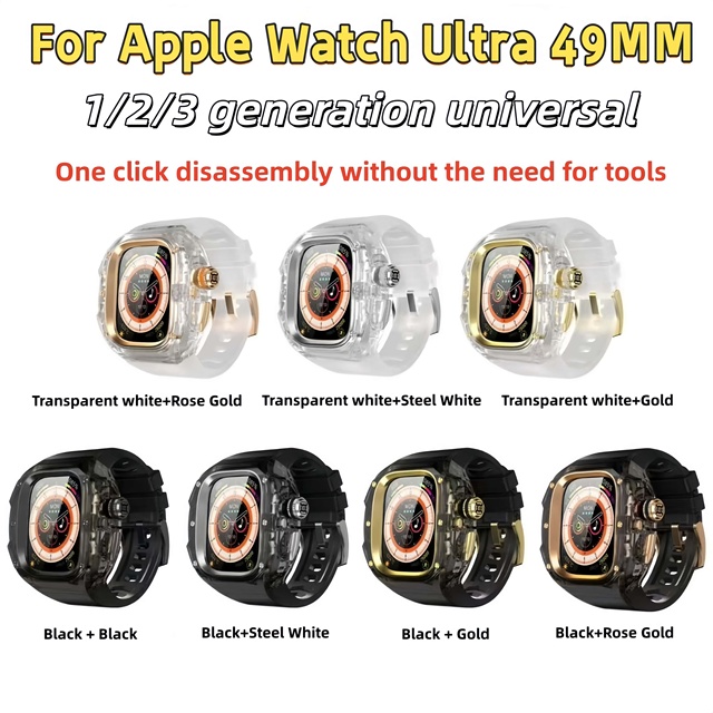 Factory Direct Sale High-quality Aviation Aluminum Protective Case+silicone Strap Integrated Design for Apple Watch Ultra 49MM