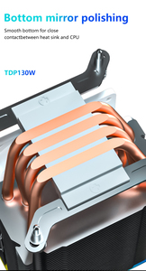 Ventilateurs de refroidissement SNOWMAN <span class=keywords><strong>RGB</strong></span>, refroidisseurs à 4 caloducs Intel pour processeurs, dissipateur thermique, radiateur d'air, dissipateur en cuivre pour PC, CPU - Product Image 5
