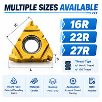 Plaquettes en carbure à filetage externe 266RG, disponibles en OEM pour tours CNC, filetage métrique/ISO, usinage des métaux