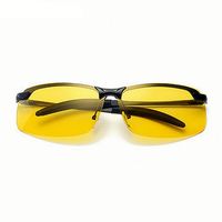 Lunettes de vision nocturne anti-reflets pour hommes, verres jaunes UV400, alliage PC, polarisées, pour la conduite de nuit