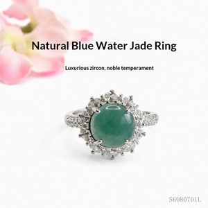 Anillo <span class=keywords><strong>de</strong></span> Jade Natural <span class=keywords><strong>Juan</strong></span> Yu con Bisel, Anillo <span class=keywords><strong>de</strong></span> Jadeíta Azul Agua, Forma Ovalada, Joyería para Mujer, Suministro Transfronterizo S6080701L - Product Image 3