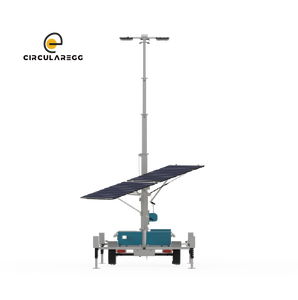 เสาไฟเคลื่อนที่พลังงานแสงอาทิตย์พร้อมไฟ LED สำหรับภายนอกอาคาร เสาปรับระดับได้สูง 6 เมตร สำหรับงานก่อสร้างและให้แสงสว่างด้วยพลังงานแสงอาทิตย์ - Product Image 2
