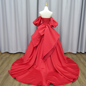 Robes de bal élégantes en satin bordeaux, col carré, dos nu, longues robes de soirée formelles Mz0037 - Product Image 5