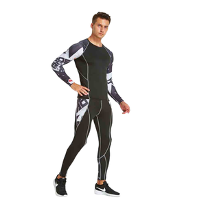 Venta al por Mayor de Rashguards de MMA, Diseño Personalizado, Elegantes y Transpirables, Ropa Deportiva de Compresión de Manga Larga para Hombre, Trajes Deportivos de BJJ - Product Image 1