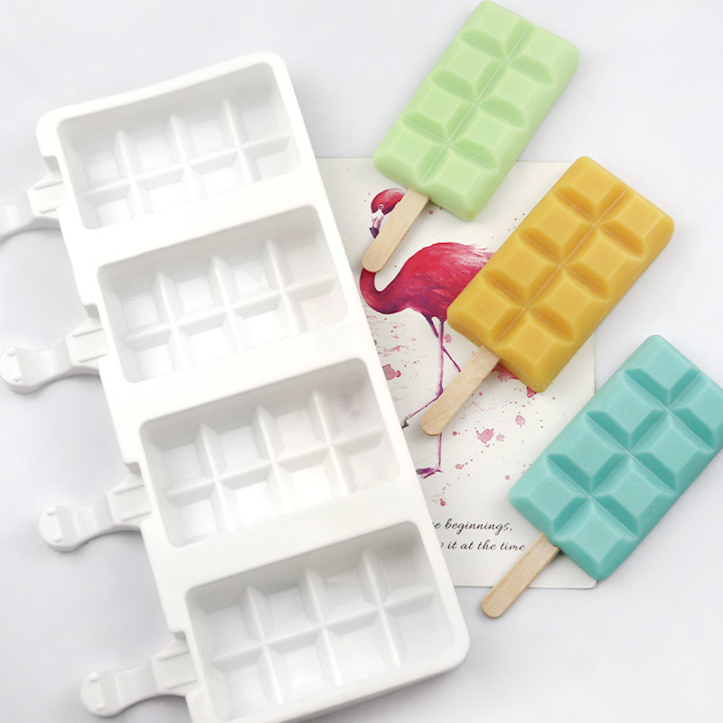 4 полости небольшого размера блок формы BPA бесплатно cakesicle формы мороженое инструменты силиконовая форма для эскимо формы льда поп