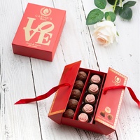 Boîte à bonbons sucrés à la fraise de luxe personnalisée, calendrier de l'avent en chocolat de Noël, boîte à truffes pour emballage de macarons en chocolat