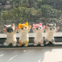 Jouet en peluche chaton QY blanc, orange, jaune, doux et moelleux, adapté aux enfants et aux adultes
