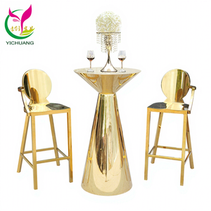Sillas Altas <span class=keywords><strong>de</strong></span> Barra Modernas y Lujosas <span class=keywords><strong>de</strong></span> Acero Inoxidable Dorado, Duraderas, para Hotel, Club, Sala <span class=keywords><strong>de</strong></span> Estar, Oficina en Casa, con Reposabrazos - Product Image 1