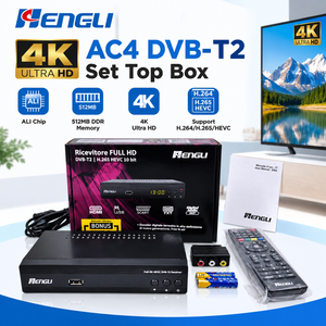 กล่องรับสัญญาณทีวีดิจิตอล 4K Smart DVB-T2 แบบรับสัญญาณฟรี พร้อม WiFi ระบบ Android 10 สำหรับยุโรป ตัวถอดรหัสทีวีดิจิตอล ตัวรับสัญญาณทีวีดิจิตอล - Product Image 1