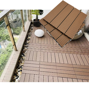 Dalles de terrasse en composite bois-plastique (WPC) à emboîtement, revêtement de sol en <span class=keywords><strong>parquet</strong></span>, dalles de terrasse extérieures à faire soi-même - Product Image 6