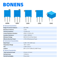 BONEN 3266W Multi-turn Potentiometer 10~5M 10% Tolerance Top Adjustment Cermet Substrate