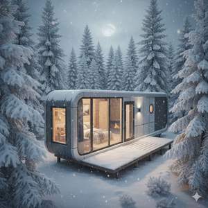 บ้านคอนเทนเนอร์โมเดิร์นหรูหราแบบโมดูลาร์และบ้านแคปซูลสำเร็จรูปสำหรับการอยู่อาศัยแบบพกพาคุณภาพสูงและพื้นที่สำหรับแขก - Product Image 4