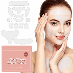DOYOYA Kit de patchs anti-rides réutilisables en silicone non absorbant pour le visage, les yeux, le cou et la poitrine - Soin hydratant de nuit pour la peau - Product Image 1