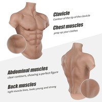 Gilet musculaire en silicone réaliste pour homme, effet peau douce
