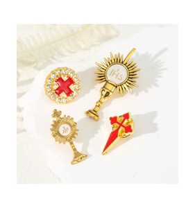 Kim loại hợp kim chữ thập Trâm ve áo Pin cho nhà thờ tôn giáo thánh Christian Quà Tặng - Product Image 1