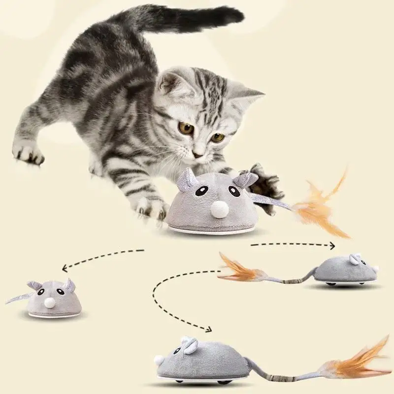 Funny Pet Toy Self-Happy Relief Smart Automatic Electric Mouse Kitten Mice USB Charge Interactive Cat Puzzle Toys Free Shipping