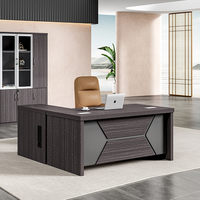 Manager Boss Desk Bureau de luxe en bois pour PDG Ensemble de meubles Table de bureau de direction moderne en forme de L
