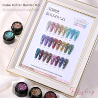 Gel dur pailleté Magic Cube Flash Builder Gel en gros, Gel de construction pour ongles OEM ODM sans HEMA ni TPO, certifié CPSR