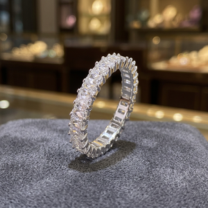 Anillo de Compromiso Ajustable con Circonita en Forma de Luna, Chapado en Rodio, de Latón, Estilo Casual/Deportivo, Regalo de Aniversario de Bodas, Joyería UM - Product Image 3