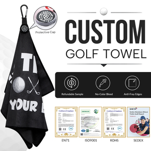 Asciugamano da Golf <span class=keywords><strong>in</strong></span> Microfibra con Texture a Nido d'Ape Personalizzato, Selezione di Materiali di Alta Qualità, Soluzione di Vendita Diretta dalla Fabbrica - Product Image 1