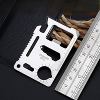 Portefeuille multifonction pour le camping en plein air, carte en acier inoxydable, couteau de survie, outil portable de la taille d'une carte de crédit pour cadeaux promotionnels