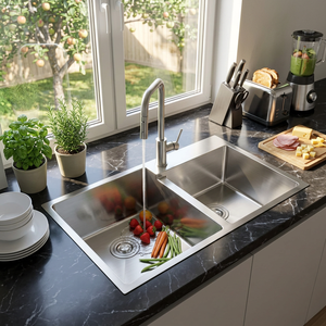 Fregadero Doble de Acero Inoxidable 304 para Cocina, con Sistema Antiruido — Directo de Fábrica ODM OEM - Product Image 1