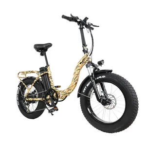 批发铝制电动自行车2座城市E自行车48伏500瓦折叠Ebike 20英寸胖胎电动自行车