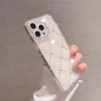 Coque de téléphone antichoc transparente en TPU effet diamant pour iPhone 18 17 16 Pro Max 15 13 14 11, avec strass de luxe, protection intégrale