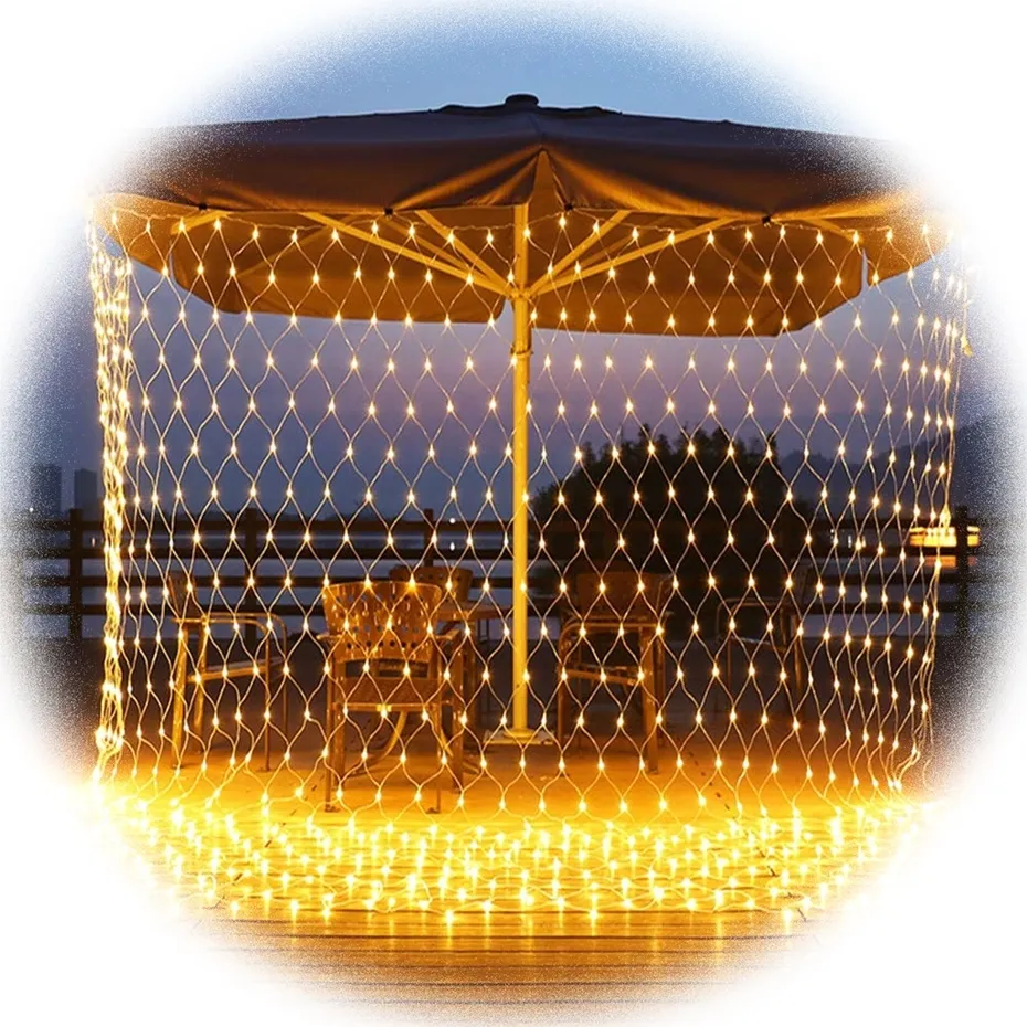 NEU GARTN- und wanddekoration großes farbiges Angeln-Festival-Netz weihnachten verfügbar led-licht