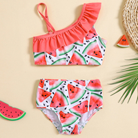 Pakaian renang gadis warna-warni Bikini kualitas baik pabrik Wintu langsung meregang remaja Bikini gadis seksi berwarna 10 tahun