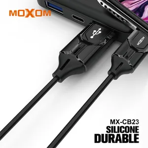 MOXOM-cargador de datos de 1m, Cable Micro Usb plano CB23, cable de carga para teléfono móvil duradero