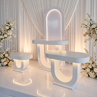 Décorations pour événements festifs : Socle moderne en acrylique blanc, couleur personnalisée, pour table de mariage, gâteaux et desserts