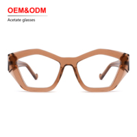 Lunettes en acétate personnalisées de haute qualité, style rétro haut de gamme, élégantes et tendance, avec miroir plat multi-facettes pour petits visages
