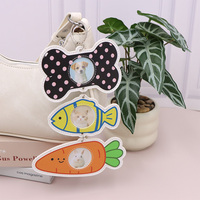 Porte-photos coloré pour animaux de compagnie en cuir PU, cadre photo portable suspendu, pendentif porte-clés