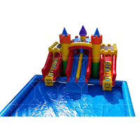 Parc aquatique gonflable extérieur commercial de PVC de Platon 0.55-0.9mm avec la glissière d'amusement de double piscine pour des enfants et des adultes