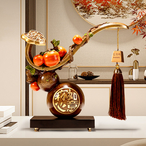 Ornement Gourde Persimmon Ruyi, Nouveau Style Chinois, Décoration de Salon, Cadeau de Déménagement Professionnel - Product Image 5