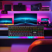 Jedel 104 Teclas Tamaño completo 8 Modos de iluminación Teclado mecánico para juegos con 25 teclas Anti-fantasma para Gamer Laptop PC