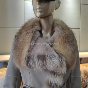 <span class=keywords><strong>Veste</strong></span> <span class=keywords><strong>Aviateur</strong></span> <span class=keywords><strong>Longue</strong></span> de Luxe en Mélange de Laine et Peau de Mouton Double Face pour Femme, Chaude, Unie, Coupe-Vent et Respirante - Product Image 4