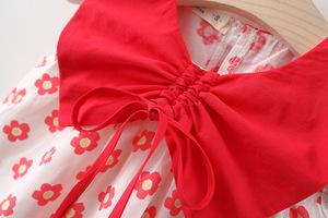 Vestidos de Princesa Florales Unisex para Bebés al por Mayor, con Lazo, de Gasa Transpirable y Lavable, Proveedor Chino, Como se Muestra en la Imagen - Product Image 4