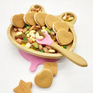 In 2023, Hot sells Eco-friendly without BPA Rabbit bamboo baby plate with silicone suction base