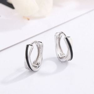 Boucles d'oreilles créoles géométriques mignonnes en argent sterling 925 plaqué rhodium pour femmes, accessoires de mode pour mariage et soirée - Product Image 4