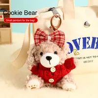 Porte-clés peluche ours en peluche pendentif petit sac à dos en cuir décoration et cadeau pour les couples autres porte-clés