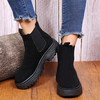 Bottes Montantes à Plateforme en Velours Mode 2024, Meilleures Ventes, Chaussures Décontractées pour Femmes