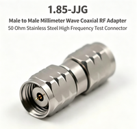 Adaptateur coaxial RF à ondes millimétriques mâle-mâle 1.85-JJG, connecteur de test haute fréquence en acier inoxydable 50 Ohm