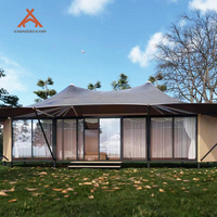 Tente de glamping de luxe Kawagebo Kamp (KK) avec revêtement PVDF de haute qualité, grande tente de chambre d'hôtel, complexe hôtelier avec murs solides