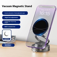 Support Téléphone Portable Magnétique Pliable à Ventouse Rotative à 360 Degrés Pour Maison, Bureau, Voiture, Mur, Salle de Bain, Écran, Tableau de Bord, Fenêtre
